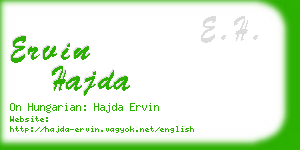 ervin hajda business card